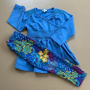 Le Top Blue Smocked Outfit 2T